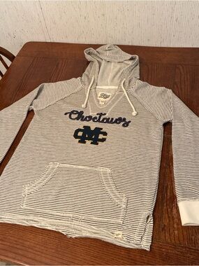Blue 84 Mississippi College Choctaws Women’s M Frayed Striped French Terry Hoody